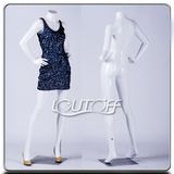 Factory Sale Full Body Headless Fiberglass Glossy White Female Mannequin