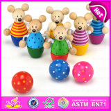 2015 Brand New Wooden Toy Animal, Preschool Educational Toys, Wooden Animal Shapes Toy Bowling Toy W01A138
