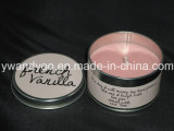 Frech Vanilla Scented Soy Wax Tin Candle