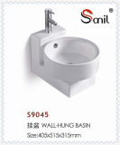 Grade a Ceramic Sanitary Ware Wall Mounted Bathroom Sinks (S9045)
