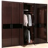 Oppein Brown Lacquer 6 Swing Doors Wooden Wardrobe (YG11316)