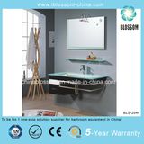 Simple Lacquer Tempered Glass Washing Basin Vanity with Mirror (BLS-2044)