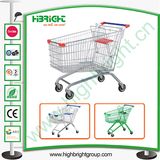 European Style Zinc Galvanized Shopping Trolley with Baby Seat