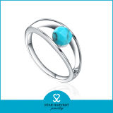 New Design Aquamarine Silver Ring Jewellery for Ladies (R-0392)