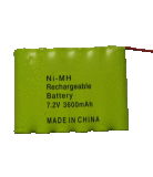 High Capacity AA 7.2V 3600mAh NiMH Rechargeable Battery Packs
