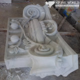 Carrara White Carving Capital for Columns (CV017)