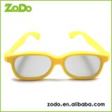 Yellow Plastic Frame Linear Polarized 3D Glasses, Plastic Eyewear