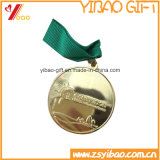 2015 Embossed Gold Metal Badge with Ribbon (YB-LY-C-35)