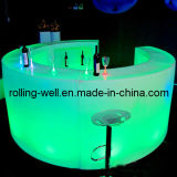 Illuminated Rechargeable LED Round Bar Counter/LED Furniture