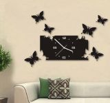 2015 Hot Selling DIY Acrylic Wall Clock with Butterfly Design