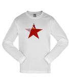 Men's White Long Sleeve Star T-Shirt