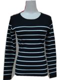 Lady Knitted Pullover Sweater Fashion Stripes Garment (ML010)