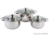 6PCS Stainless Steel Tableware with Glass Lid (KG06A005)