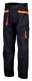 Work Clothes Worker Pants Made of Polyester Cotton Twill in Black and Orange
