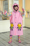 Pink PVC Robot Raincoats for Kids/Children