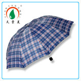 170t Polyester Fabric Checker Design 3 Fold Umbrella