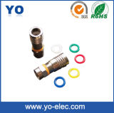 Compression F Male Plug Connector with Ring (YO 2-129)