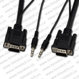 15pin VGA to VGA Cable with Audio for Monitor Computer