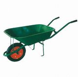 Green Painted Steel Tray Wheel Barrow