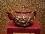 Chinese Yixing Zisha Teapot Lacquer Carving- Gild Dragon(TS-TP01)