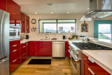 Red Lacquer MDF Kitchen Cabinet
