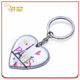 Custom Printed Zinc Alloy Heart Metal Key Tag Promotional Gift