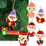 Hot Sale 6PCS Christmas Tree Hanging Decoration Christmas Gift Santa Claus Charm Polymer Clay Pendant