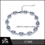 Elegant Fashion Shining Cubic Zirconia Gemstone Silver Bracelet, 925 Sterling Silver Jewellery