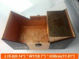 MDF Wood Box for Wine Double Door Open Wine Box