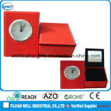 Custom PU Leather Table Pencil Holder with Clock Display