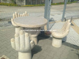 Chairs Table Carving Stone with Yellow Granite for Garden