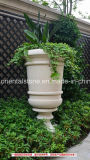 White Marble Stone Carved Garden Flower Pot Decoration Sculpture