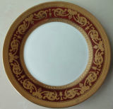 Exquisite Gold Decoration Ceramic/Porcelain/Dinner/Tableware/Kitchenware Plate K6551-E8