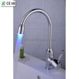 Single Handle 3 Color LED Kitchen Tap Faucet (QH0756F)