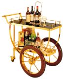 Luxury Golden Liquor Serving Trolley for Hotel & Restaurant Banquet (C-2)