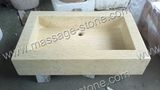 Beige Marble Vessel Sink for Kitchen and Bathroom