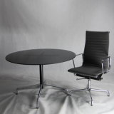 Classic Aluminium Base Round Meeting Table with Glass Top