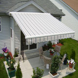 Terrace Polyester Retractable Awning with LED Light