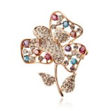 Hot Selling Lucky Clover Fashion Crystal Brooch Accessories