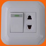 European Style Flush Mounted 2 Pin Wall Switch Socket (F5019)