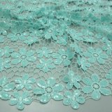 Mint Green African Cord Lace Sequins Guipure Lace Fabric for Wedding