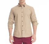 Casual Long Sleeves 100% Cotton Men's Shirt with Garments Wash