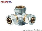 Pex-Al-Pex Fitting/Brass Elbow Three Way Compression Fittings for Pex-Al-Pex Pipe