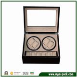 Automatic Rotation Leather Wood Watch Box