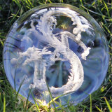 3D Laser Crystal Ball with Dragon, Pure Crystal Ball