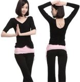 Sexy Woman Organic Sports Clothes, Polyester Cotton Yoga Wear