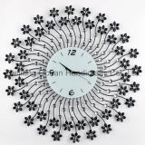 Home Decorative Furniture Crystal Iron Art Craft Wall Clock (MC-035)