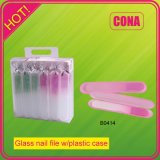 Transparent Glass Nail File with Plastic Case
