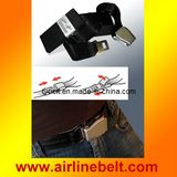 Unique aircraft buckle black man belt