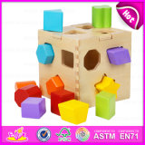2015 Wooden Block Box Hot Toys, DIY Toy Wooden Shape Box Blocks, Shape Intelligence Box Wooden Educational Blocks Box Toy W12D017